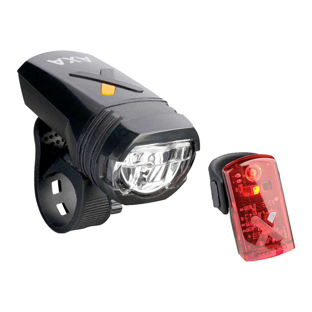 Set luci a led da bici AXA Green Line 50 carica usb