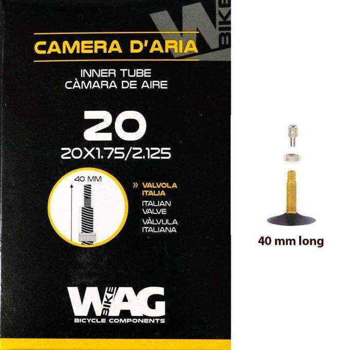 Camera d’aria bici 20x1.75/2.125 Valvola Italiana Wag