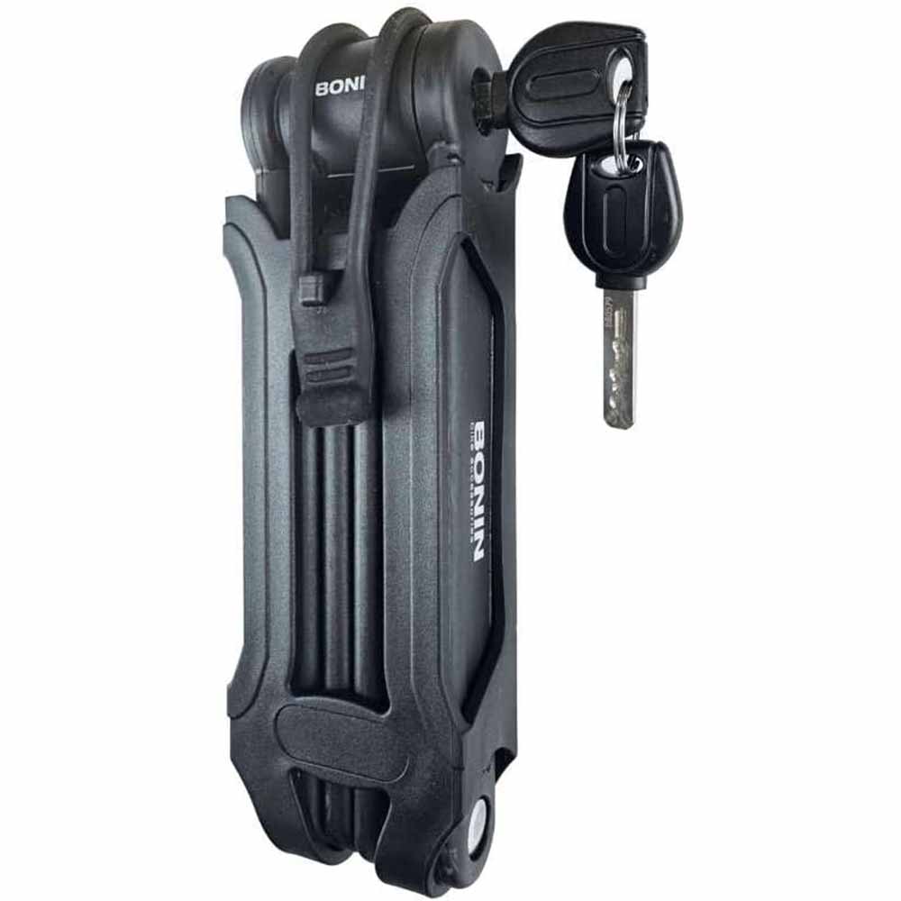 Lucchetto Pieghevole Bonin 840 mm – con Supporto Telaio, 16 mm, Nero