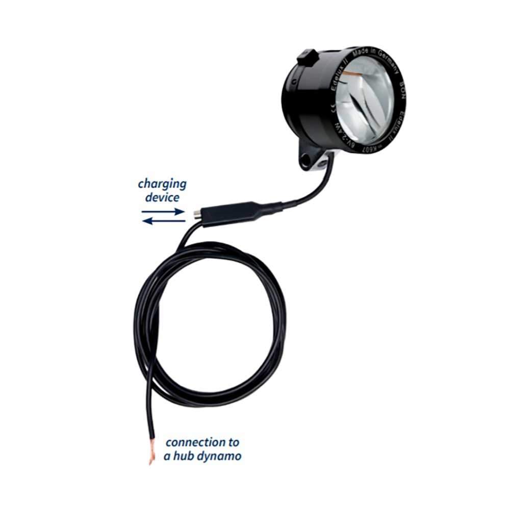 Luce bici led anteriore per dinamo Edelux II con cavo coassiale