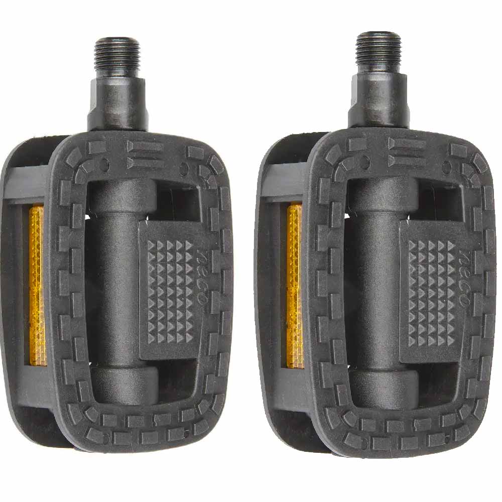 Pedali Universali M-Wave 73x94mm con Corpo in Plastica, Cuscinetti Scorrevoli e Perno in Boro – Con Catarifrangenti