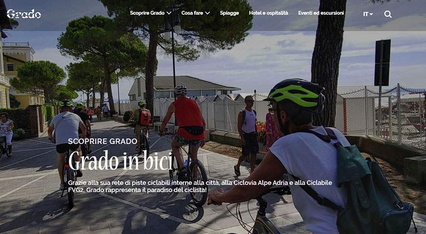 Grado in Bicicletta con tutta la famiglia